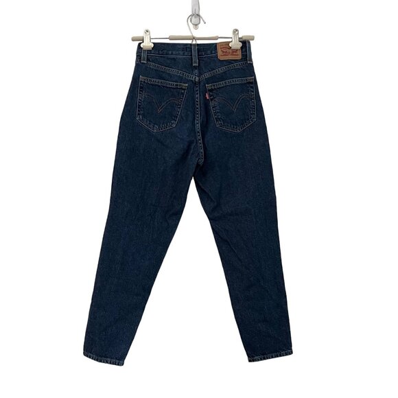 Levis Womens Dark Wash High Waisted Mom Jeans Tapered Leg Size 26 X 27 - Picture 5 of 5